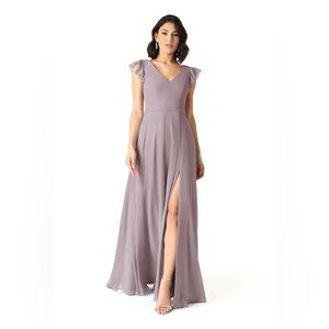 Azazie Dusk Purple Claudine Size 10 Formal Dress